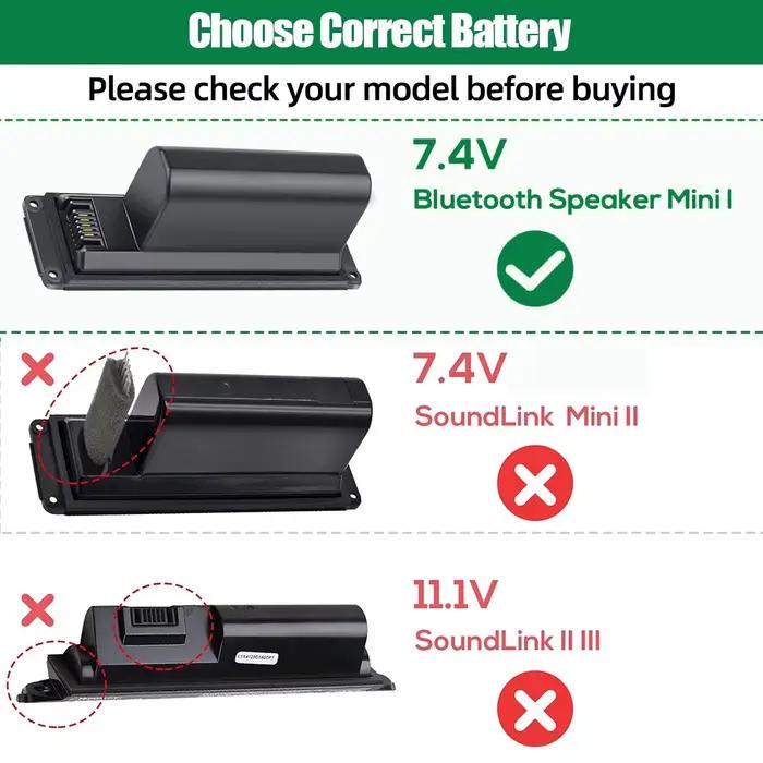 Batterie rechargeable 2800mAh 061384 pour enceinte Bluetooth Bose Soundlink Mini I première génération 413295 061385 061386 063287