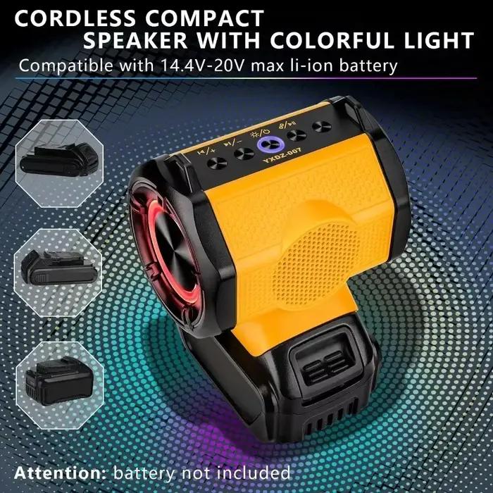 Pour haut-parleur Bluetooth à batterie Dewalt 20 V avec port USB