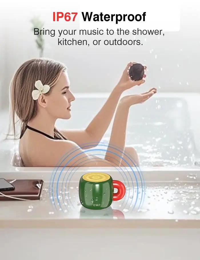 Mini enceintes Bluetooth 5W basses puissantes son Surround 360° design en forme de tasse étanche IP67 haut-parleurs portables pour usage domestique et extérieur