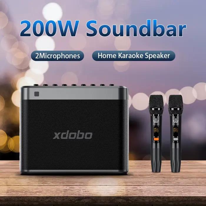 Haut-parleurs XDOBO avec caisson de basses et microphones karaoké pour Smart TV et plein air usage spécial
