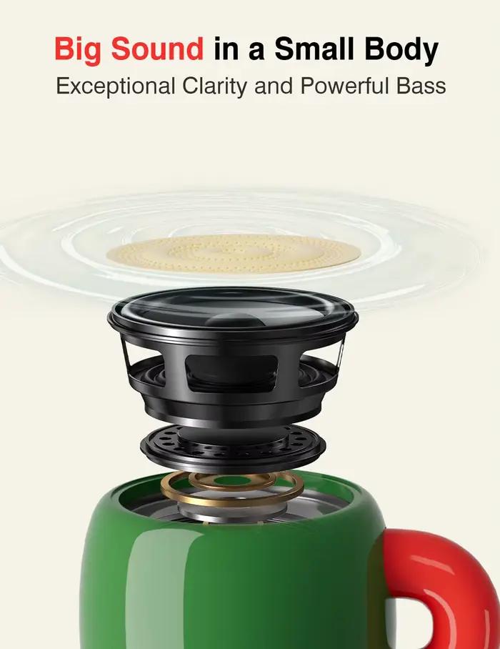 Mini enceintes Bluetooth 5W basses puissantes son Surround 360° design en forme de tasse étanche IP67 haut-parleurs portables pour usage domestique et extérieur