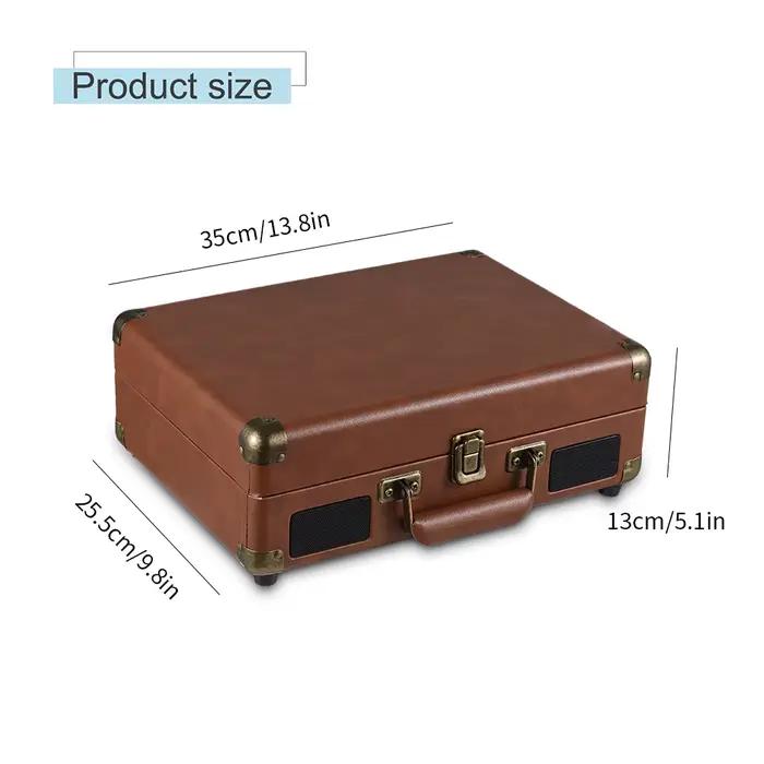 Lecteur de disque vinyle Vintage BT phonographe USB enregistrement 33/45/78 tr/min Support pour disques