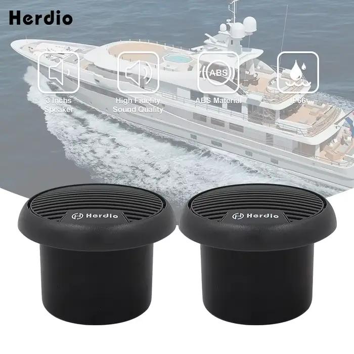 Herdio 3 ''haut-parleurs marins étanches 2 voies système Audio stéréo gamme complète haut-parleur de moto avec puissance maximale 140W pour voiture de bateau