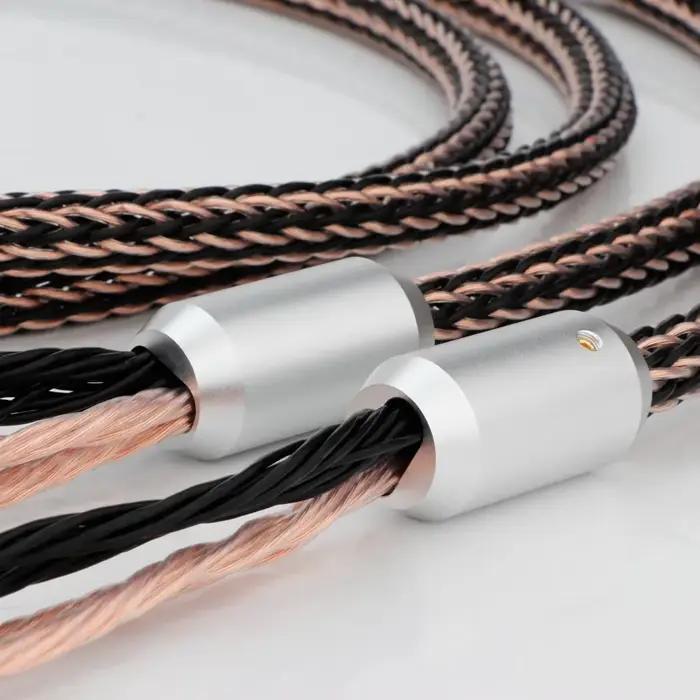 Câble de haut-parleur plaqué argent OCC 7n pour système audio homme à homme avec prises banane 24 conducteurs haute fidélité