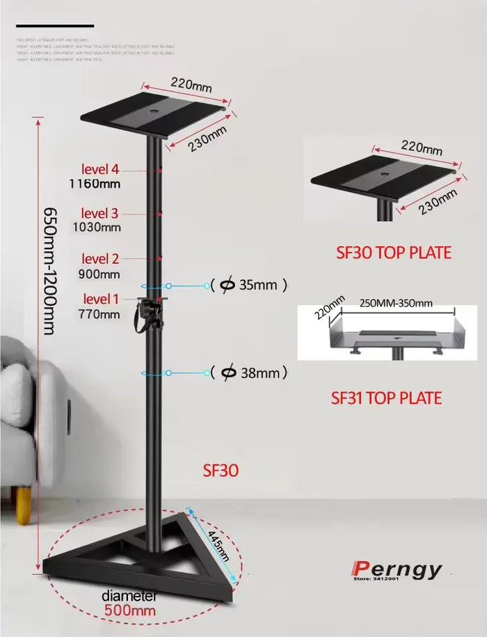 (1 paire = 2 pièces) SF20 Support de sol universel réglable pour enceintes de son surround 65-120 cm