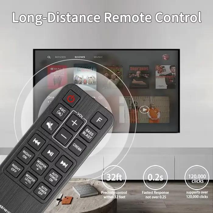 Télécommande LG pour barres de son SJ3 SJ4 SJ4Y SK3D SK4D SL3D SLM3D SPJ4BW SPH4BW SPJ4B-W SPH4B-W compatible avec lecteurs audio vidéo pour une utilisation facile et confortable