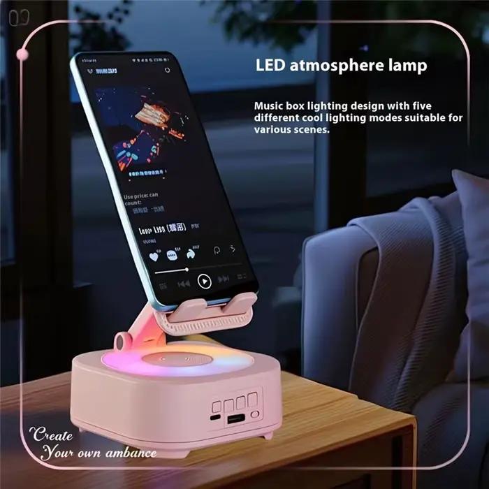 Haut-parleurs de bureau 2025 nouveau haut-parleur Bluetooth support de téléphone banque de charge vocale LED boîte à
