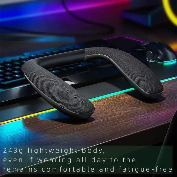 Haut-parleur sans fil à porter autour du cou avec son stéréo 3D à faible latence pour le gaming/TV