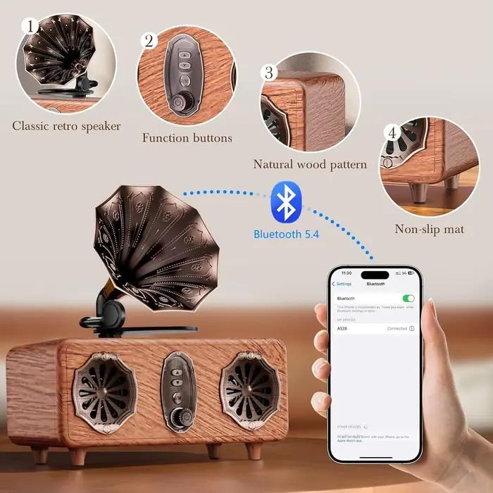 Le haut-parleur Bluetooth AS36 comprend une radio FM multifonctionnelle rétro de haute qualité