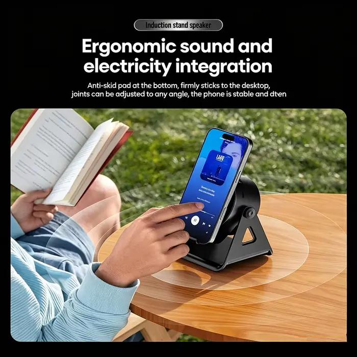Haut-parleur Bluetooth 5.3 magnétique KEBIDUMEI RGB 1200mAh avec support de téléphone
