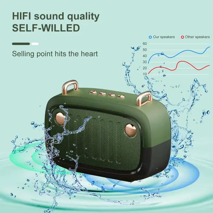 Haut-parleur Bluetooth rétro : basses puissantes