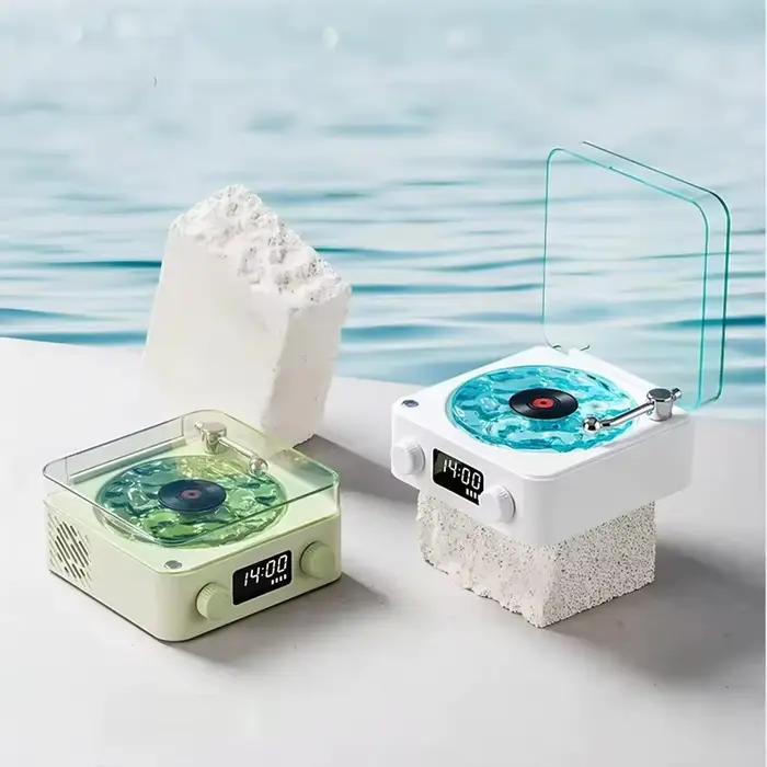 Enceinte Bluetooth Vintage Portable à Bruit Blanc, Lecteur de Musique Multifonctionnel avec Modes Sonores Apaisants et Lumière RGB pour Maison Occasions Spéciales
