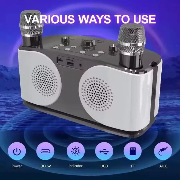 Enceinte Bluetooth portable sans fil pour karaoké avec microphone