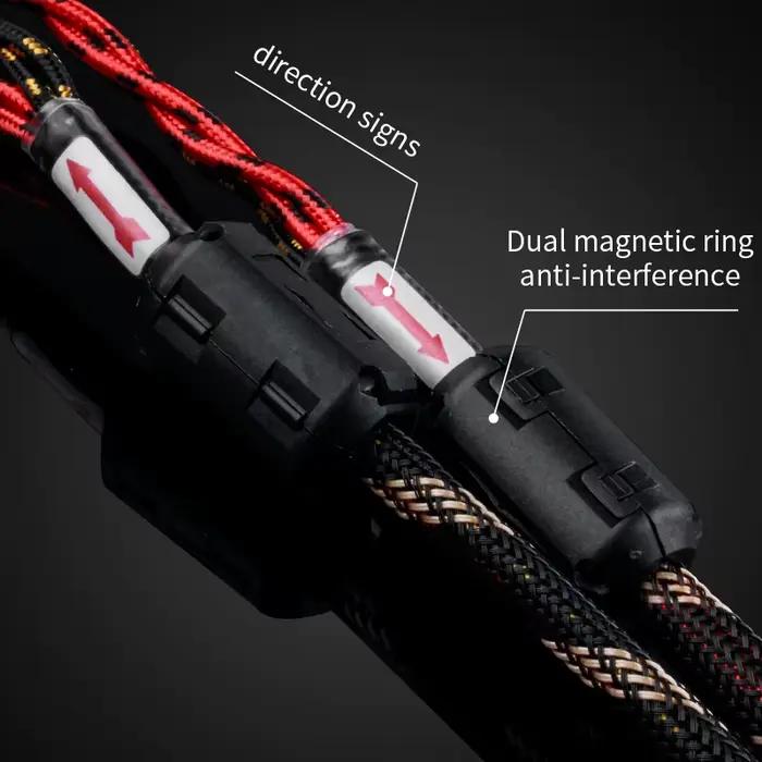 Câbles de haut-parleurs YYAUDlO pour système Hi-Fi de haute qualité pour amplificateur et haut-parleur avec connecteurs parler pour une transmission sonore inégalée