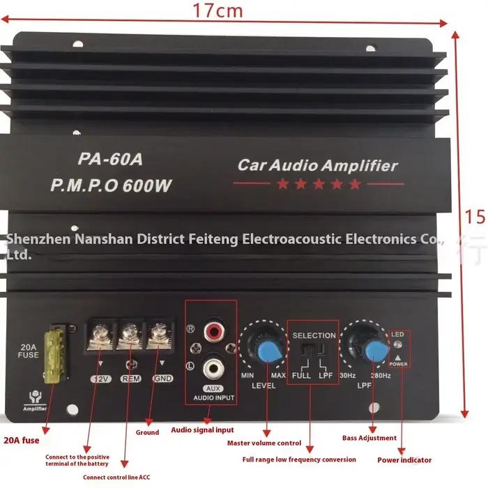 Carte amplificateur Audio de voiture 12V