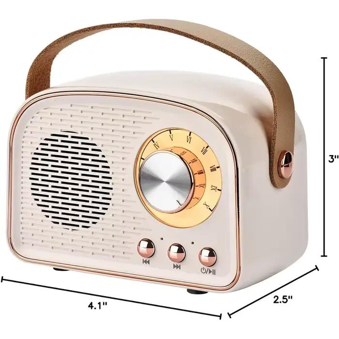 Haut-parleurs Bluetooth rétro USB AUX TF FM Radio Portable Mini Boombox basses améliorées pour Table maison extérieure Vintage Audio MP3