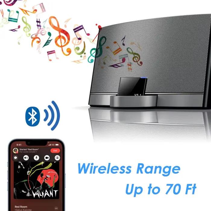 Pour iPhone iPod haut-parleur 30Pin I-WAVE Bluetooth musique Audio récepteur adaptateur Dock