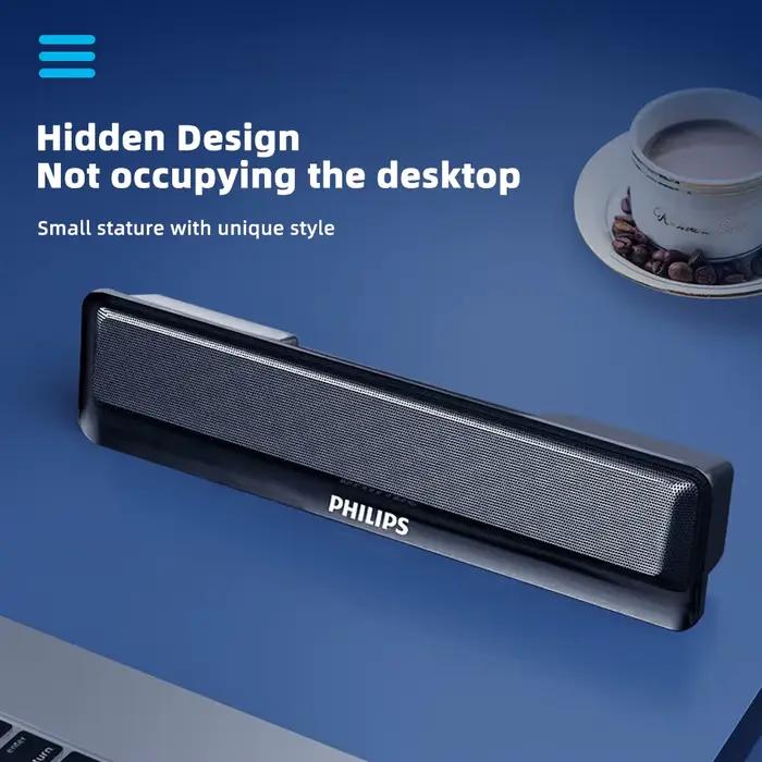 Philips SPA 2100 SoundBar dossier haut-parleur Portable caractéristiques qualité sonore HIFI alimentation USB et Bluetooth intégré