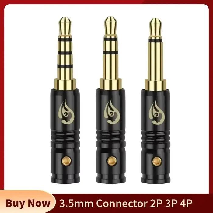 Prise Audio 3.5 Jack électronique grand public 2 3 4 pôles fiches Mono borne de haut-parleur en cuivre plaqué or connecteur 3.5mm noir argent