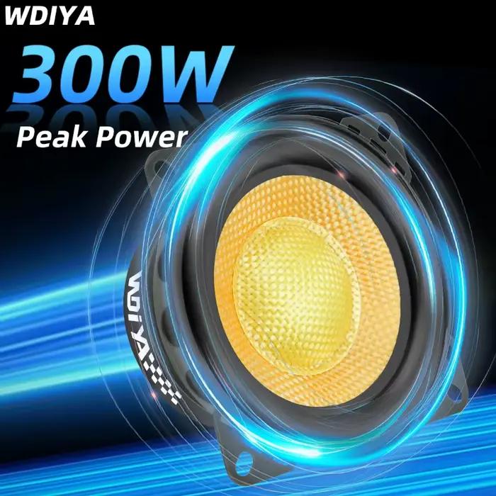 2 Haut-parleurs de médiums de 4 pouces, puissance de pointe 300W, 4 ohms, pour voiture, son stéréo Hi-Fi amélioré, subwoofer