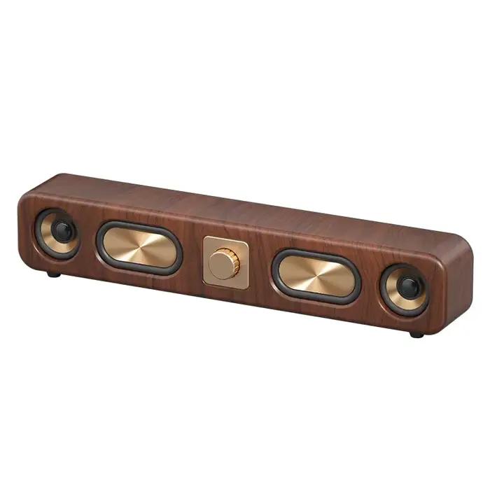 Haut-parleur Bluetooth sans fil en bois rétro
