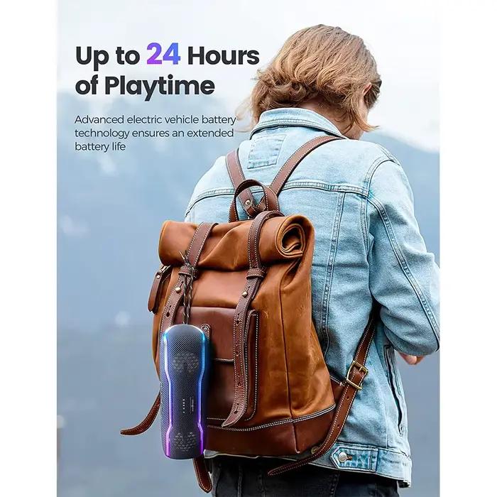 Haut-parleur portable d'extérieurs étanche IPX7 avec lumière colorée de 25W pour musique et événements familiaux et amicaux