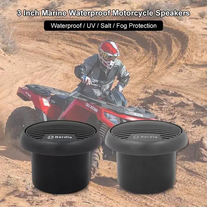 Herdio 3 ''2 pièces haut-parleurs marins étanches gamme complète Audio haut-parleur de moto système stéréo avec