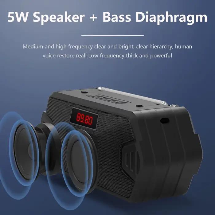 Haut-parleur portable sans fil haut puissance 5W avec prise USB, lecteur radio FM, mains libres, compatible Bluetooth pour téléphone et PC occasions spéciales