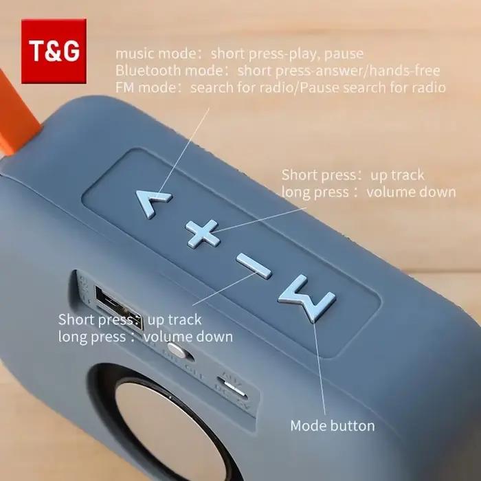 Haut-parleur Portable TG506 Musique Extérieure Intérieure Hifi Bluetooth 5.0 Radio FM Résistance à l'Eau Pour Fêtes Randonnées Usage Maison