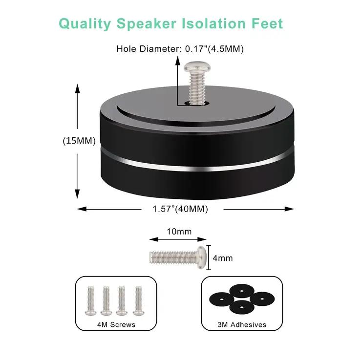 Pieds en alliage d'aluminium Preffair pour support anti-vibration et isolation acoustique haute performance pour amplificateurs et haut-parleurs occasions spéciales