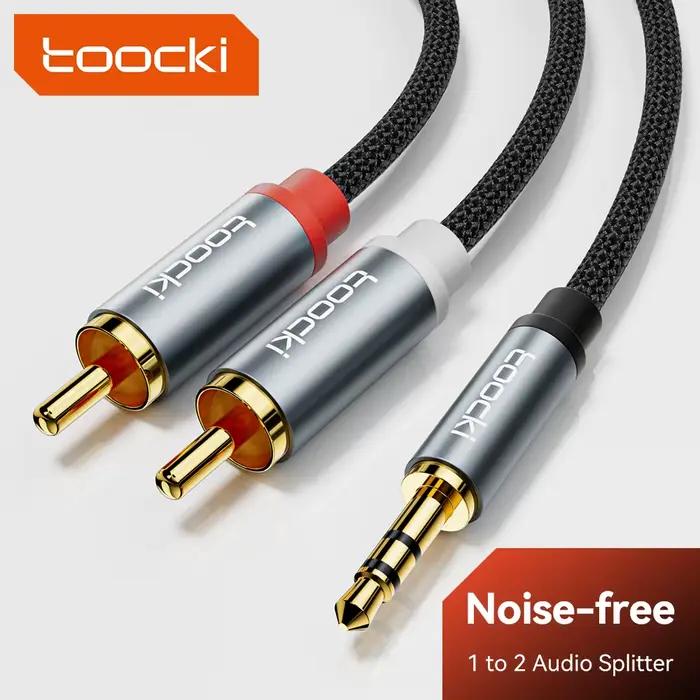 Toocki câble Audio RCA 3.5mm mâle à 2RCA