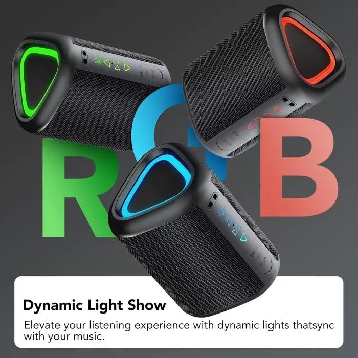 Enceinte Bluetooth, Enceintes sans fil portables 2026 avec lumière LED