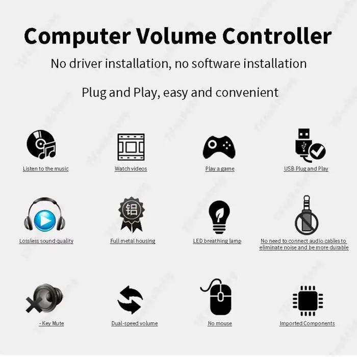 Haut-parleur de contrôle du volume USB sans perte pour ordinateur