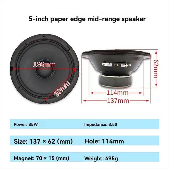 BaoBao- Haut-parleur 5 pouces 35 W 3
