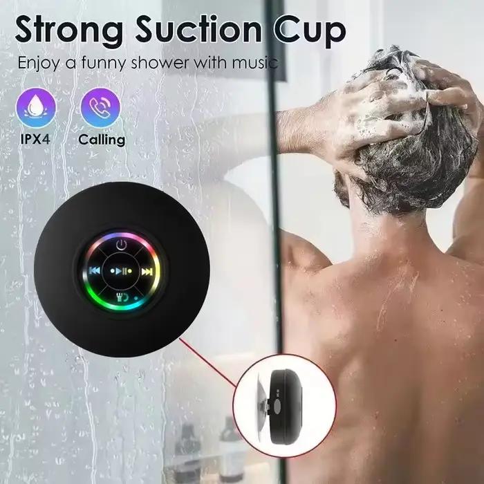 Haut-parleur Bluetooth étanche IPX4 avec lumière LED pour utilisation à la maison et en extérieur, parfait pour salle de bains et cadeaux d'occasion spéciale
