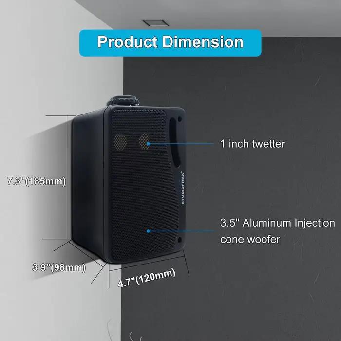Studiofinix 3, 5'' Haut-parleurs extérieurs filaires passifs 200 W étanche