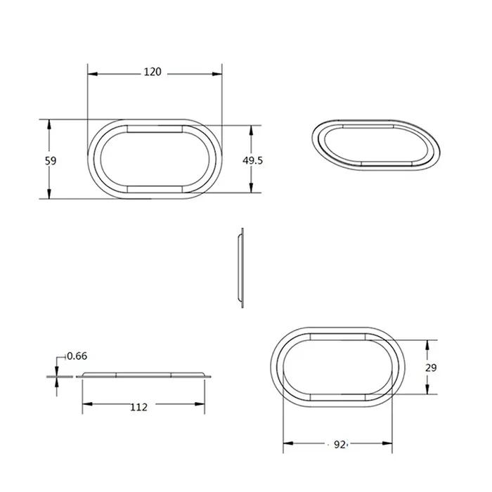 Diaphragme de basse ovale en caoutchouc