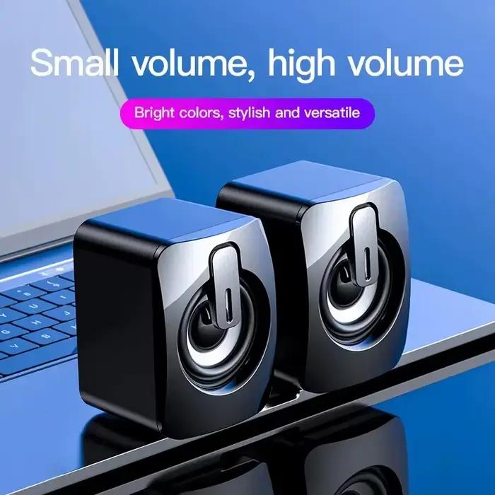 Mini haut-parleur d'ordinateur son stéréo avec Microphone 3.5mm câble AUX