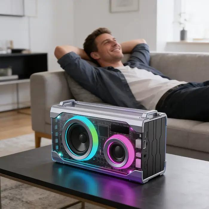 Haut-parleur coloré avec microphone