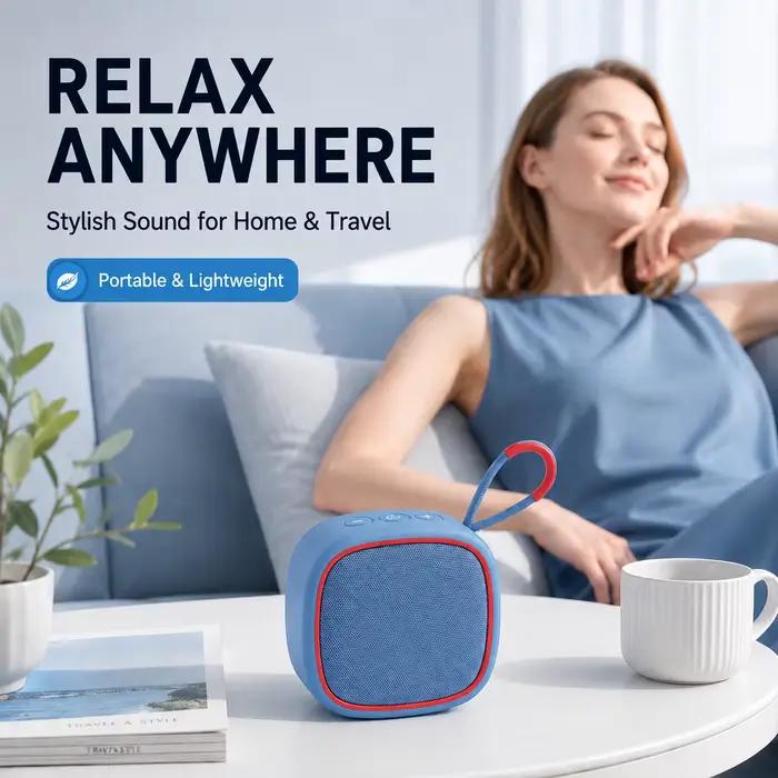 Haut-parleur Bluetooth portable 5W, haut-parleur sans fil avec Bluetooth 5.3, TWS, carte TF, lecture USB, radio FM, appels mains libres