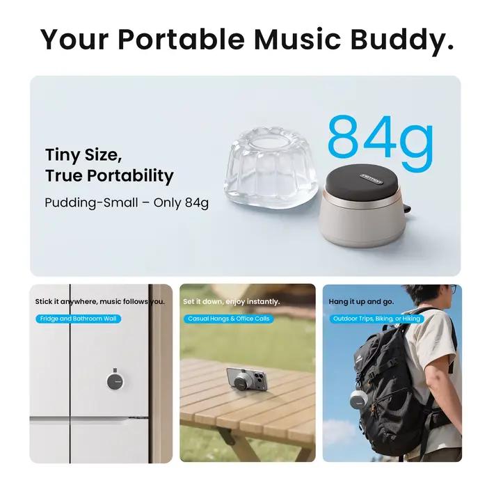 Vention – haut-parleur Bluetooth magnétique portable, étanche IPX6, mini haut-parleur de douche, basses améliorées, support de haut-parleur extérieur stéréo TWS