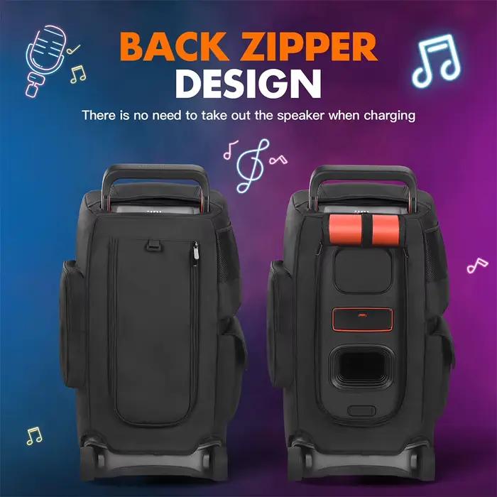 Sac de rangement pour haut-parleur JBL PARTYBOX 520 boîtier en cuir double face avec poches pour accessoires électroniques occasions spéciales