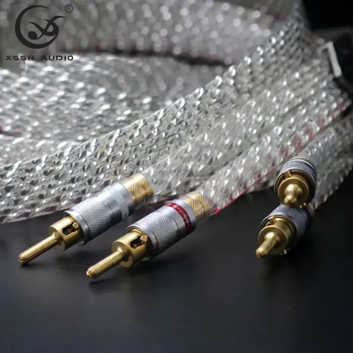 Original haut de gamme 1 paire haut-parleur fil rette YIVO Audio bricolage SP-108FS OD 25*3mm plat cuivre plaqué pur