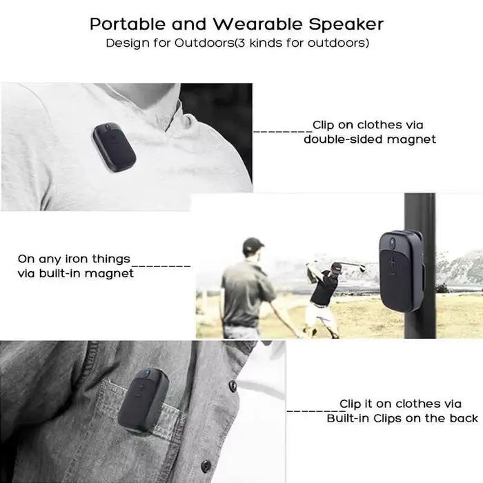 Haut-parleur Bluetooth étanche pour cyclisme et plein air avec support magnétique occasionnels spéciales pour randonneurs et amoureux de la musique
