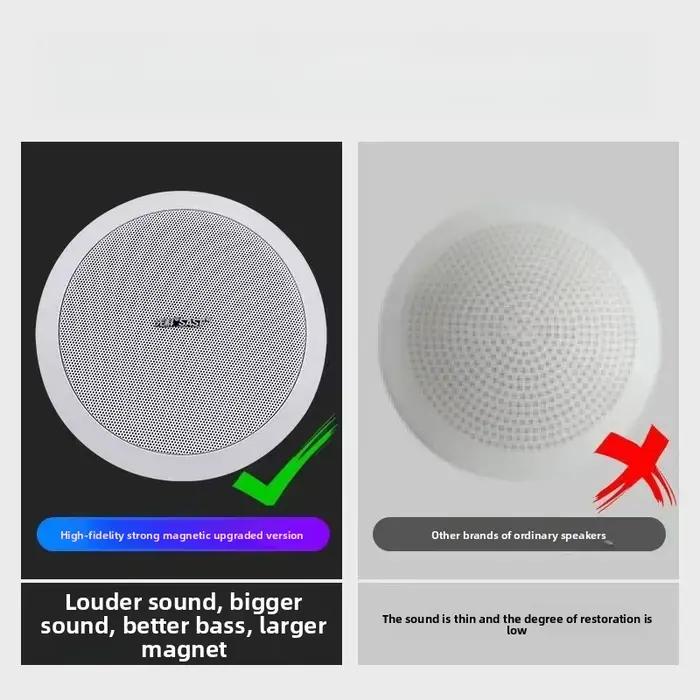 Haut-parleur de plafond sans fil Bluetooth avec subwoofer intégré pour usage à la maison, bureau et espaces commerciaux occasions spéciales
