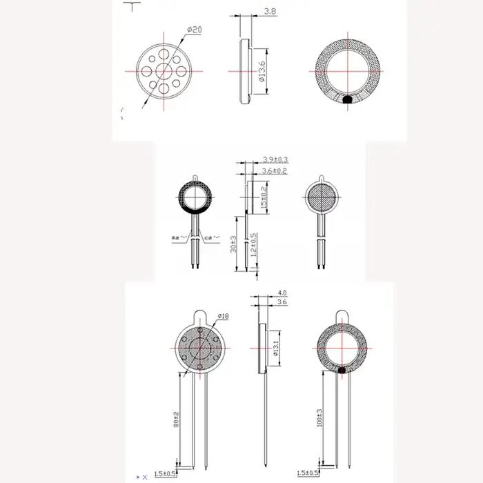YUXI 2 pièces haut-parleur rond 15MM/18MM/20MM pour 8 Ohm 1W haut-parleurs téléphone portable petit