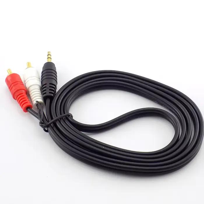 Connecteur Jack 1.5M 3M 5M 10M 3.5mm vers 2 RCA mâle, câble adaptateur de musique stéréo, ligne Audio AUX pour téléphones, haut-parleurs de son TV D6
