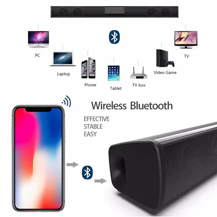 Barre de Son sans Fil avec Caisson de Basses pour TV Haut-parleur Bluetooth Mode Son Surround 3D Direct et Standard à Offrir Pour Maison Soirées et Fêtes