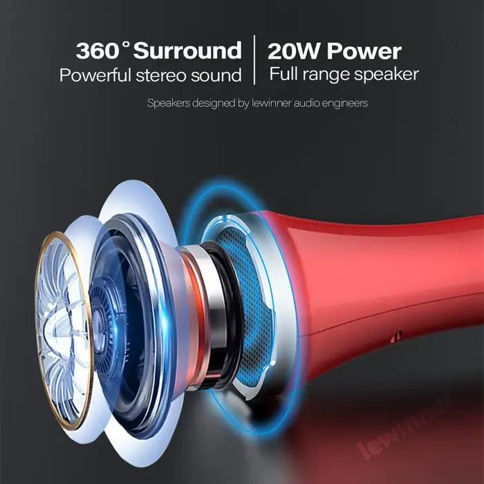 Lewinner L-699 Microphone karaoké professionnel haut-parleur sans fil