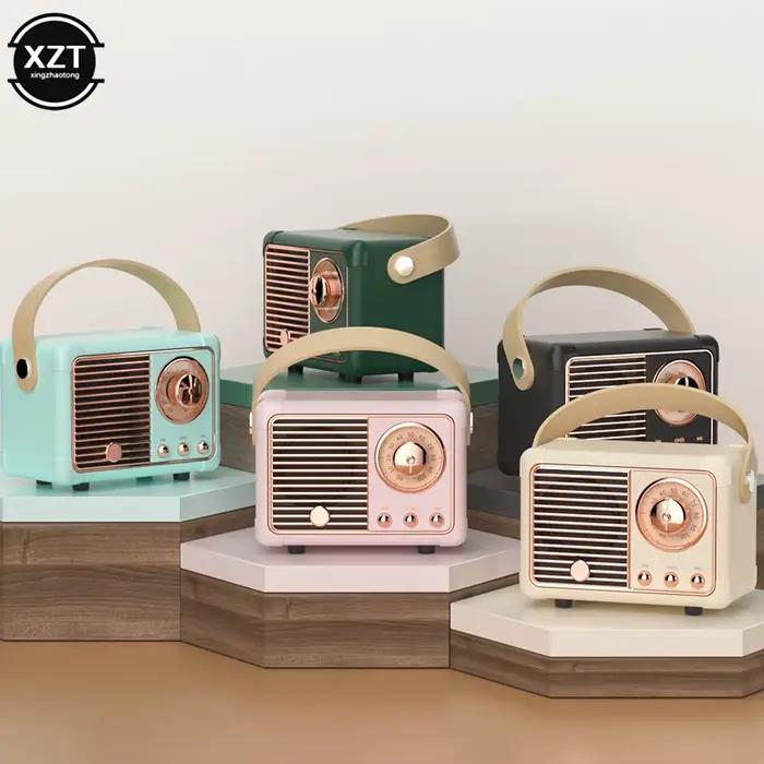 Mini haut-parleur Bluetooth rétro portable FM radio avec haut-parleurs de décoration classiques et interface USB pour musique de voyage et occasions spéciales
